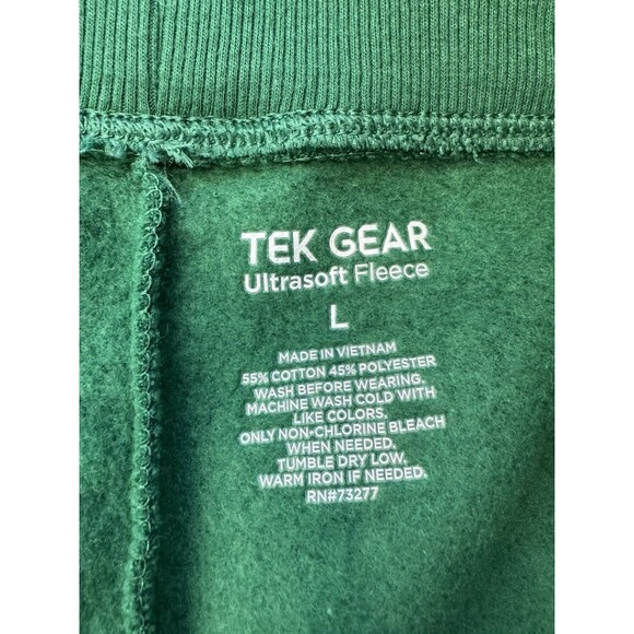 Women's Tek Gear Joggers Size Large Green Ultrasoft Fleece Cargo Pockets Fleece - Picture 3 of 7